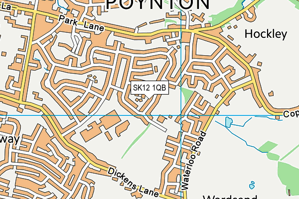 SK12 1QB map - OS VectorMap District (Ordnance Survey)