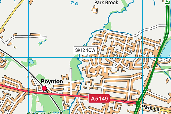 SK12 1QW map - OS VectorMap District (Ordnance Survey)