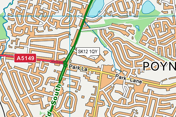 SK12 1QY map - OS VectorMap District (Ordnance Survey)