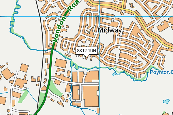 SK12 1UN map - OS VectorMap District (Ordnance Survey)