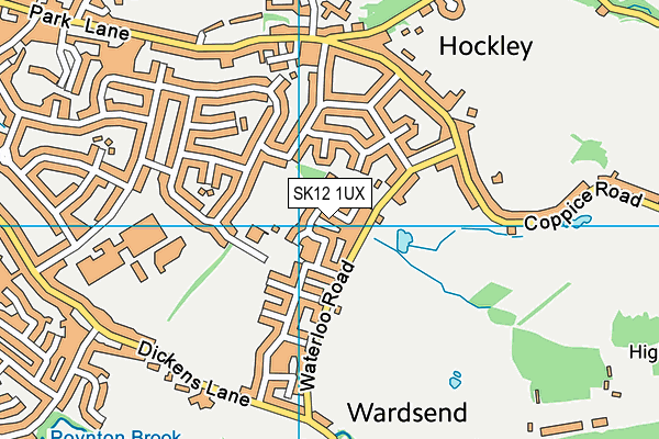 SK12 1UX map - OS VectorMap District (Ordnance Survey)