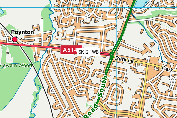 SK12 1WB map - OS VectorMap District (Ordnance Survey)