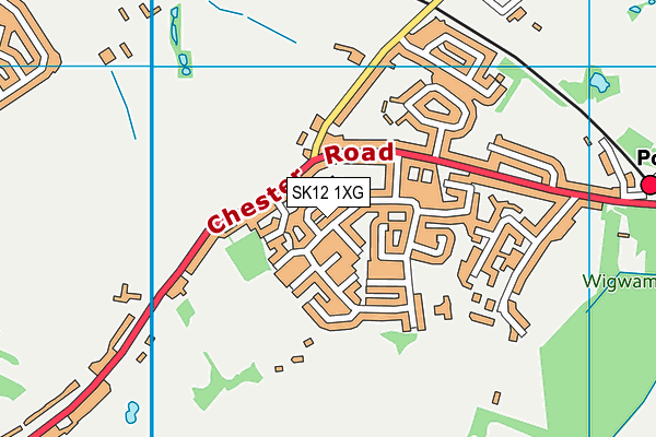 Lostock Hall Primary School map (SK12 1XG) - OS VectorMap District (Ordnance Survey)