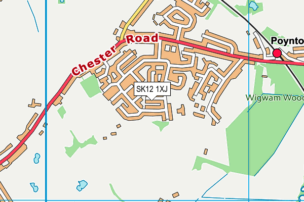 SK12 1XJ map - OS VectorMap District (Ordnance Survey)