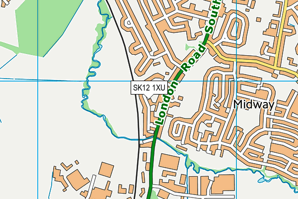 SK12 1XU map - OS VectorMap District (Ordnance Survey)
