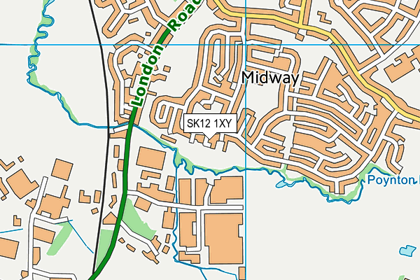 SK12 1XY map - OS VectorMap District (Ordnance Survey)