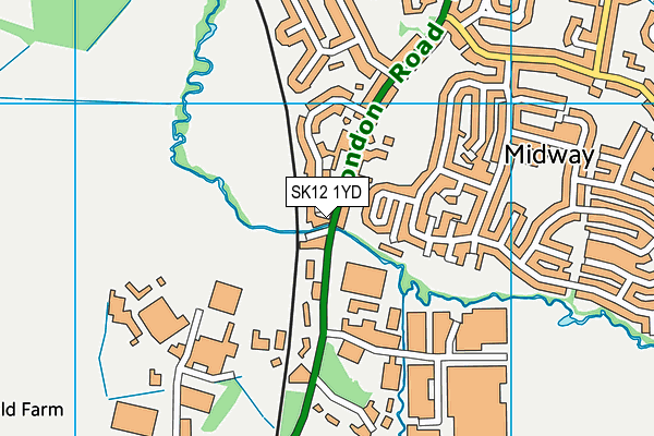 SK12 1YD map - OS VectorMap District (Ordnance Survey)