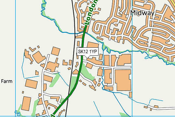 SK12 1YP map - OS VectorMap District (Ordnance Survey)