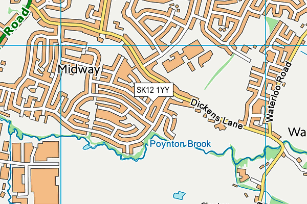 SK12 1YY map - OS VectorMap District (Ordnance Survey)