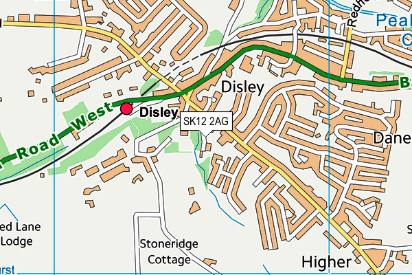 SK12 2AG map - OS VectorMap District (Ordnance Survey)