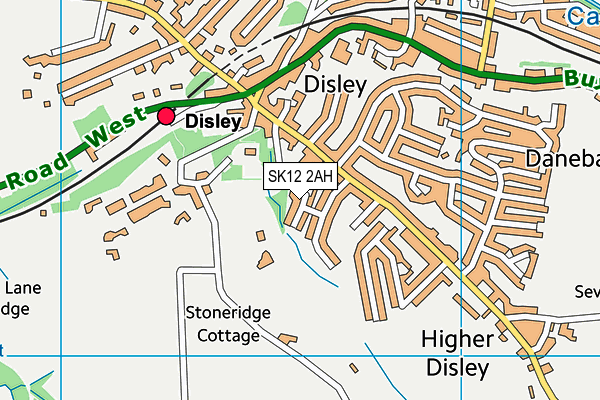 SK12 2AH map - OS VectorMap District (Ordnance Survey)