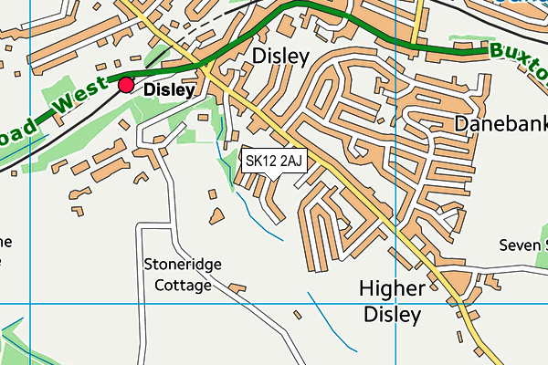 SK12 2AJ map - OS VectorMap District (Ordnance Survey)