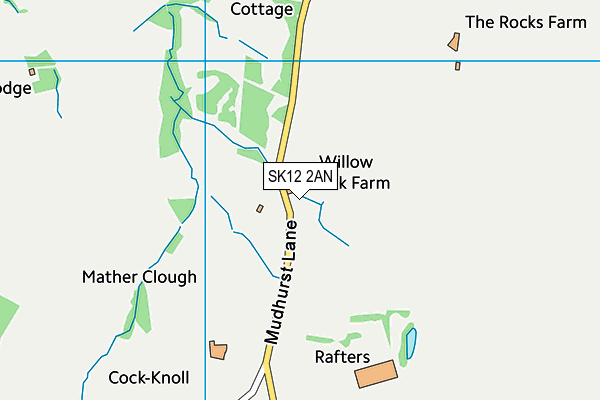 SK12 2AN map - OS VectorMap District (Ordnance Survey)