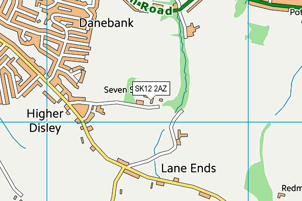 SK12 2AZ map - OS VectorMap District (Ordnance Survey)