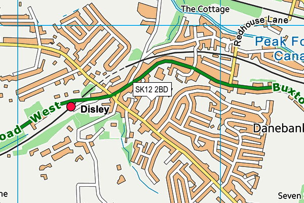 Disley Primary School map (SK12 2BD) - OS VectorMap District (Ordnance Survey)