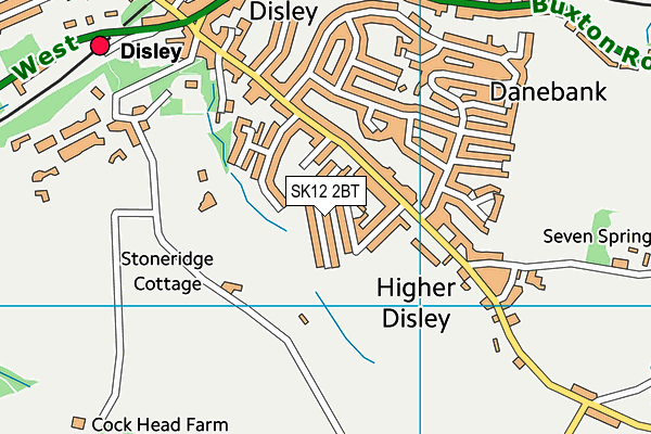 SK12 2BT map - OS VectorMap District (Ordnance Survey)