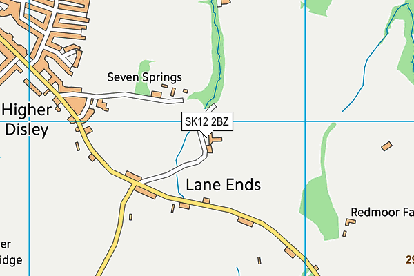 SK12 2BZ map - OS VectorMap District (Ordnance Survey)