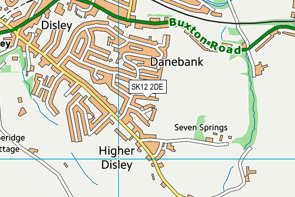 SK12 2DE map - OS VectorMap District (Ordnance Survey)
