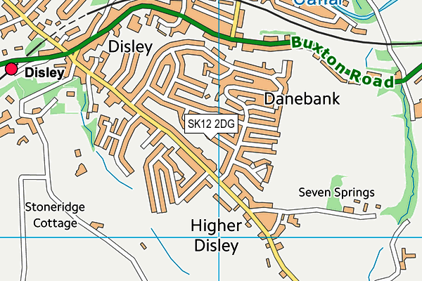SK12 2DG map - OS VectorMap District (Ordnance Survey)