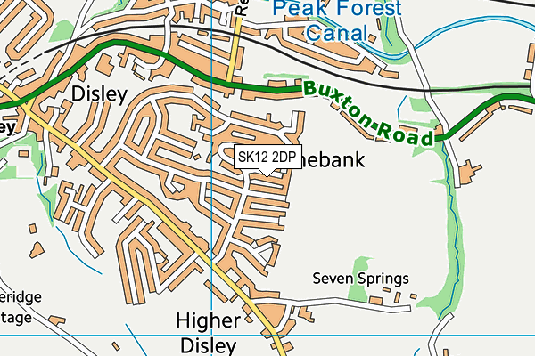 SK12 2DP map - OS VectorMap District (Ordnance Survey)