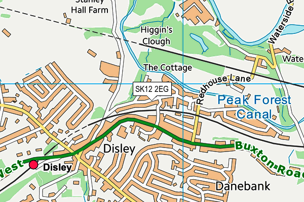 SK12 2EG map - OS VectorMap District (Ordnance Survey)