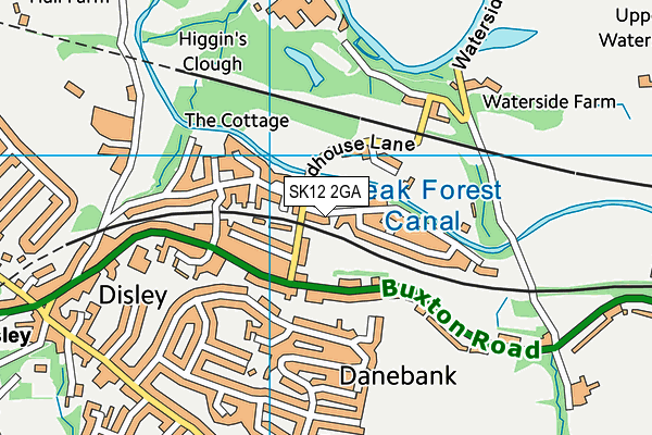 SK12 2GA map - OS VectorMap District (Ordnance Survey)