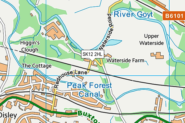 SK12 2HL map - OS VectorMap District (Ordnance Survey)