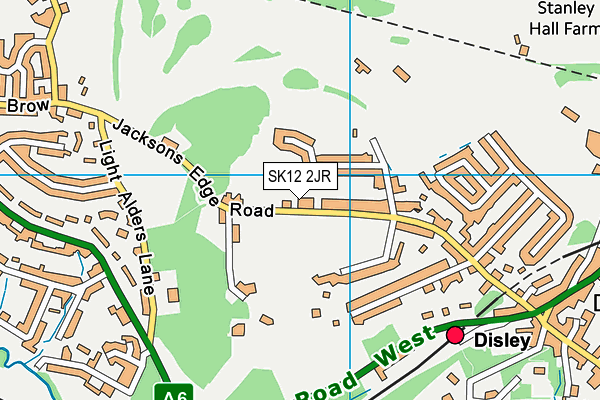 Disley Amalgamated Sports Club map (SK12 2JR) - OS VectorMap District (Ordnance Survey)
