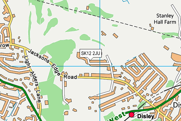 SK12 2JU map - OS VectorMap District (Ordnance Survey)