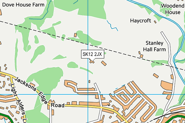 Disley Golf Club map (SK12 2JX) - OS VectorMap District (Ordnance Survey)