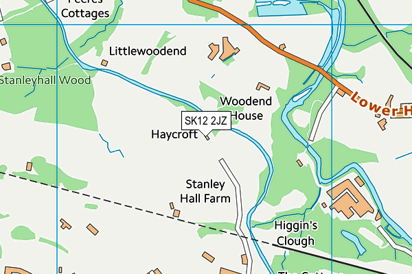 SK12 2JZ map - OS VectorMap District (Ordnance Survey)