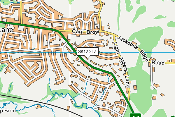 SK12 2LZ map - OS VectorMap District (Ordnance Survey)