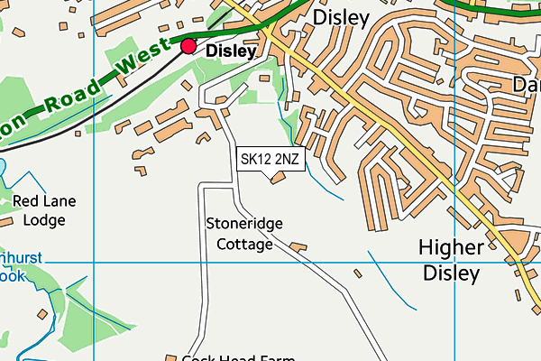 SK12 2NZ map - OS VectorMap District (Ordnance Survey)