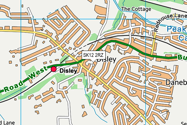 SK12 2RZ map - OS VectorMap District (Ordnance Survey)