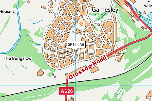 SK13 0AB map - OS VectorMap District (Ordnance Survey)