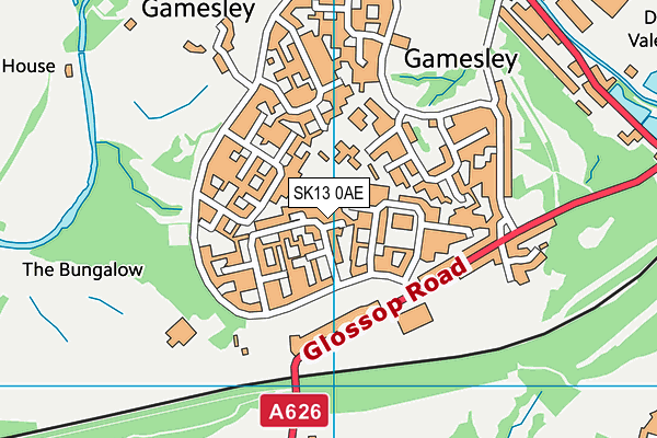 SK13 0AE map - OS VectorMap District (Ordnance Survey)
