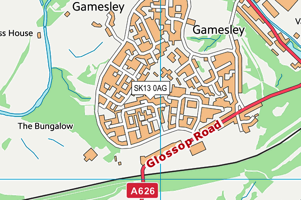 SK13 0AG map - OS VectorMap District (Ordnance Survey)