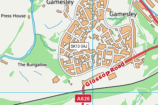 SK13 0AJ map - OS VectorMap District (Ordnance Survey)