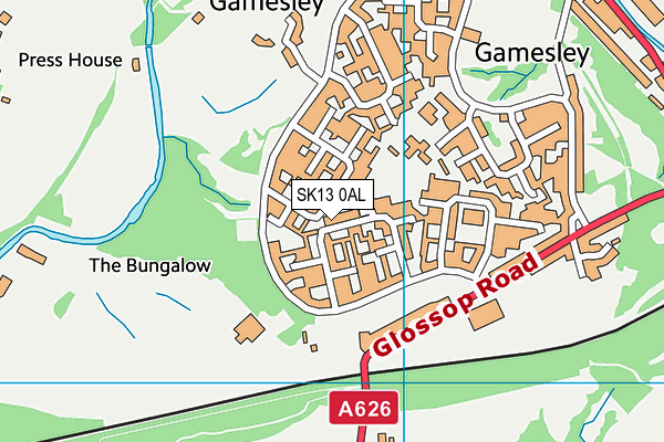 SK13 0AL map - OS VectorMap District (Ordnance Survey)