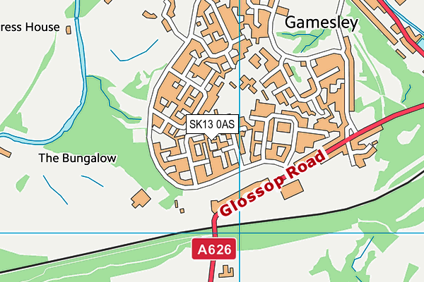 SK13 0AS map - OS VectorMap District (Ordnance Survey)