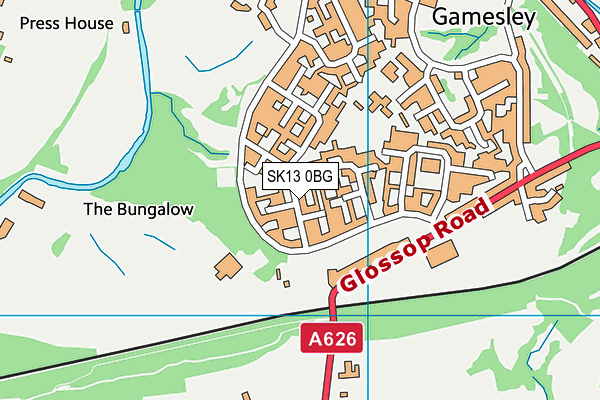 SK13 0BG map - OS VectorMap District (Ordnance Survey)