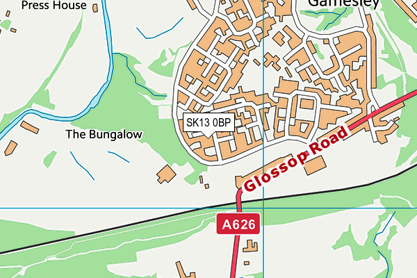 SK13 0BP map - OS VectorMap District (Ordnance Survey)