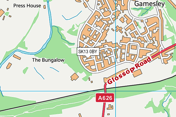 SK13 0BY map - OS VectorMap District (Ordnance Survey)