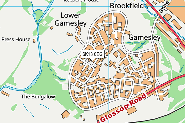 SK13 0EG map - OS VectorMap District (Ordnance Survey)