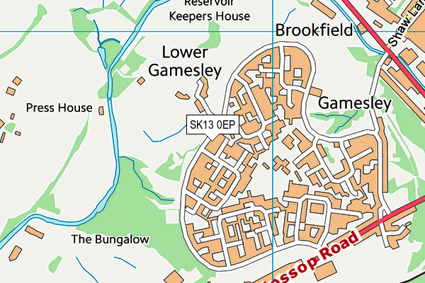 SK13 0EP map - OS VectorMap District (Ordnance Survey)