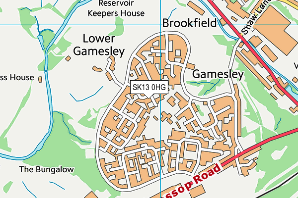 SK13 0HG map - OS VectorMap District (Ordnance Survey)