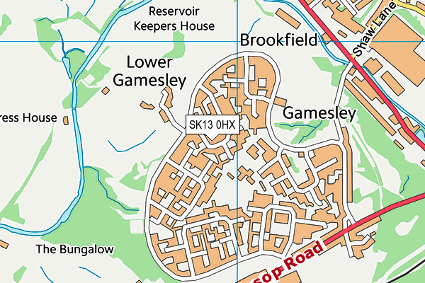 SK13 0HX map - OS VectorMap District (Ordnance Survey)