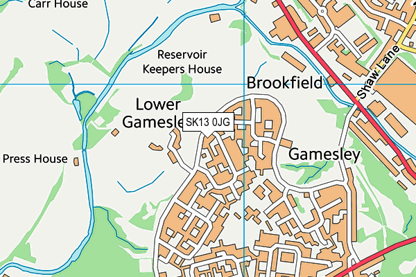 SK13 0JG map - OS VectorMap District (Ordnance Survey)