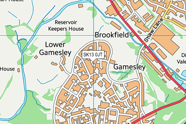 SK13 0JT map - OS VectorMap District (Ordnance Survey)