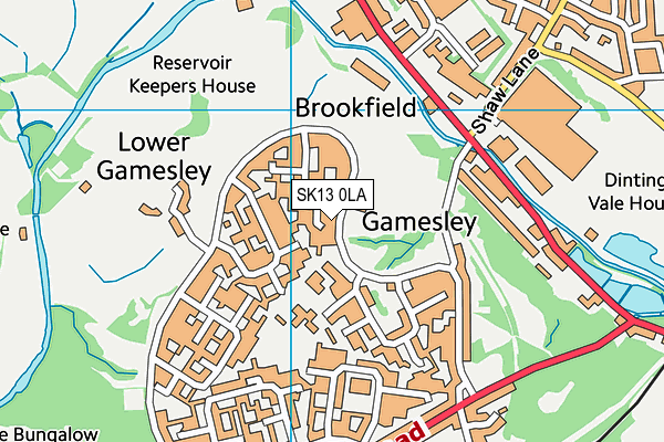 SK13 0LA map - OS VectorMap District (Ordnance Survey)